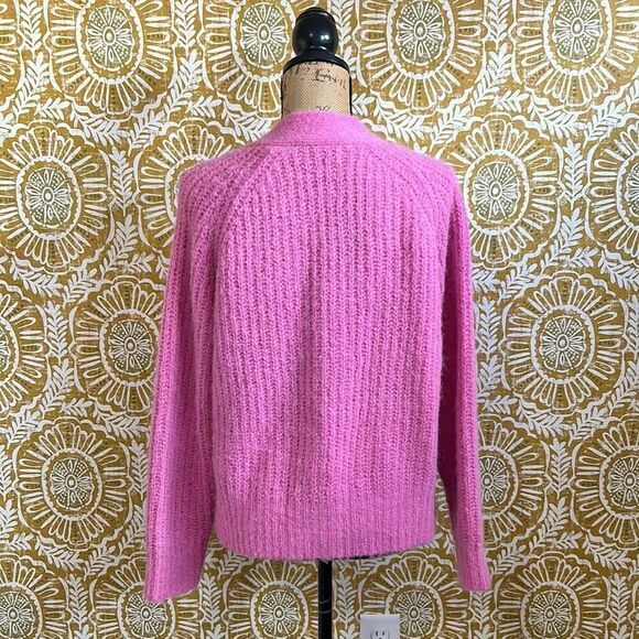 NWT A.L.C. Cleveland Cable Knit Button Front Relaxed Cardigan in Bubblegum XS - Picture 10 of 12